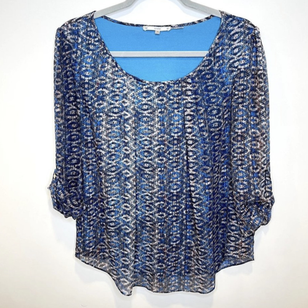 Sioni blue long sleeve blouse shirt top M